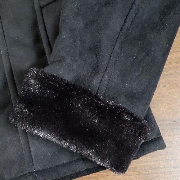 Harley-Davidson‎ Faux Fur & Suede Black Jacket Tribal Design Small - Picture 5 of 14